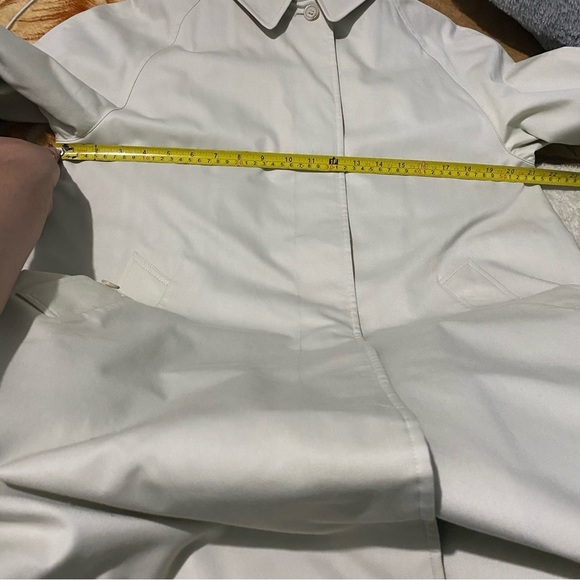 Burberry Womens Car Coat Nova Check Plaid Sz 12‎ R Cream - Picture 14 of 16